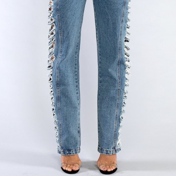 Distressed Ripped Demin Jeans - Picture 4 of 16